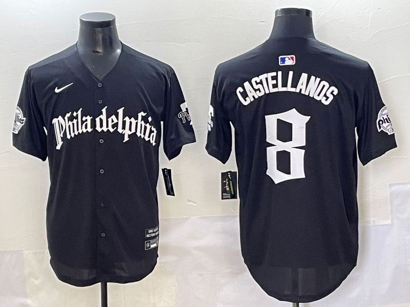 Men 2025 Philadelphia Phillies #8 Castellanos Black Five generations Joint Name Nike MLB Jersey style 1->philadelphia phillies->MLB Jersey